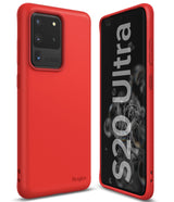 Galaxy S20 Ultra Case | Air-S - Red protective case for Galaxy S20 Ultra shown from front and back angles.