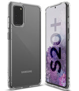 Galaxy S20 Plus Case | Fusion - Clear protective phone case shown from front and back angles on a Galaxy S20 Plus.