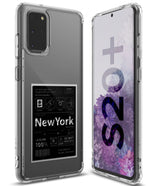 Galaxy S20 Plus Case | Fusion Design - Clear phone case with a New York travel-themed graphic on the back.
