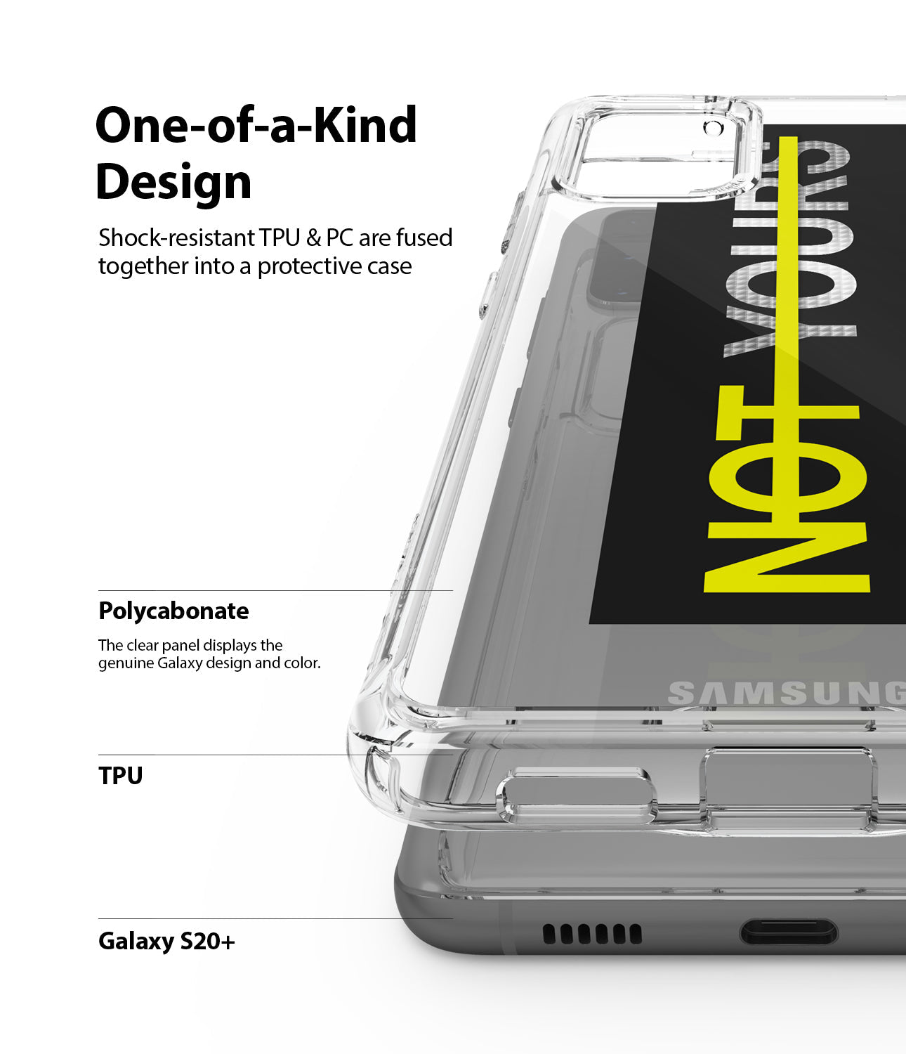 one of a kind design - shock resistant tpu and pc are fused together into a protective case