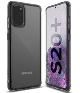 Galaxy S20 Plus Case | Fusion - Clear protective case shown from front and back angles on a Samsung Galaxy S20 Plus.