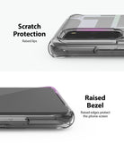 scratch protection with raised lips, raised bezel and edges protect the front screen and rear camera