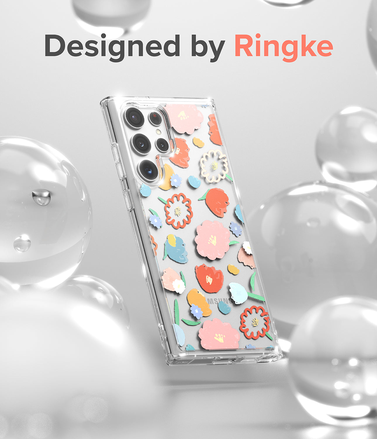 Galaxy S22 Ultra Case | Fusion Design - Floral - Designed by Ringke