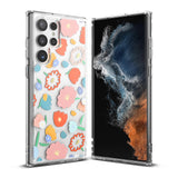 Galaxy S22 Ultra Case | Fusion Design - Clear phone case with colorful floral pattern and front view of the device.