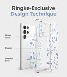Galaxy S22 Ultra Case | Fusion Design - Wild Flowers - Ringke Exclusive Design Technique. Outer Print. Fusion. Interior Inner.