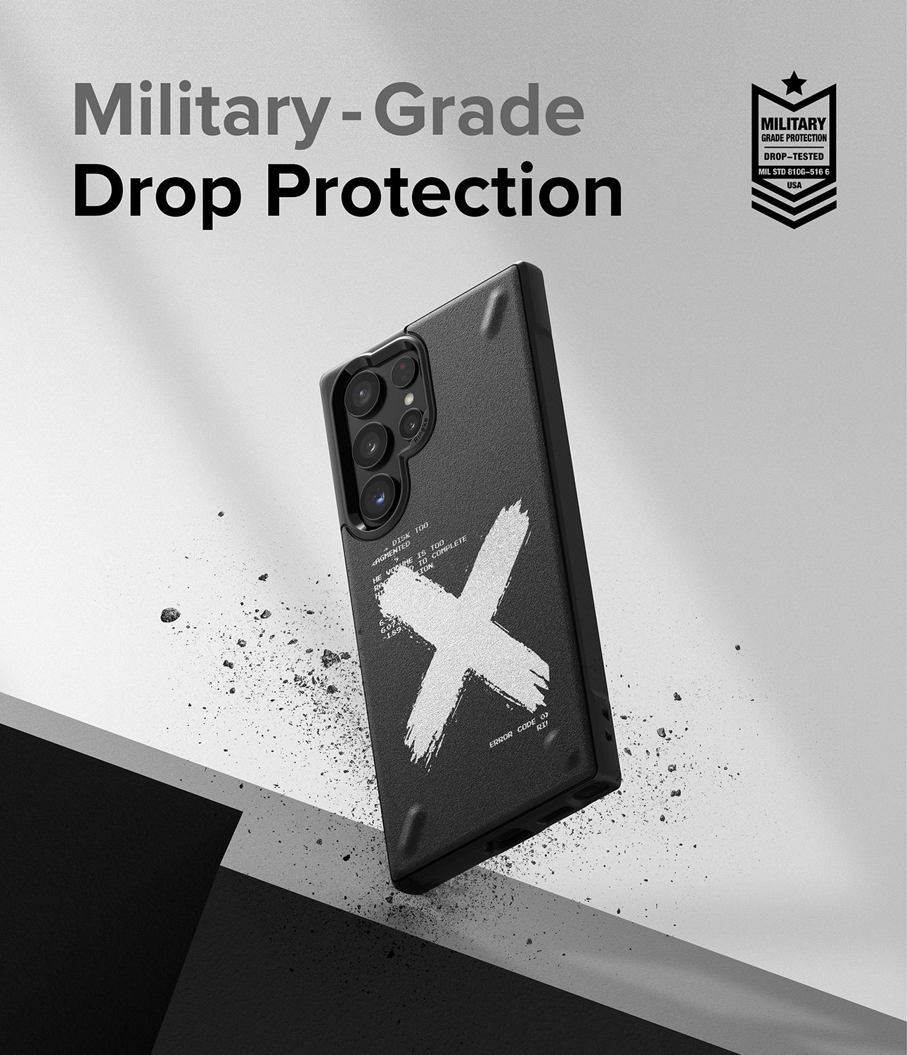Galaxy S22 Ultra Case | Onyx Design - X - Military-Grade Drop Protection.