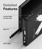 Galaxy S22 Ultra Case | Onyx Design - X - Detailed Features. Lanyard Hole on each side. Soft TPU. S Pen Hole