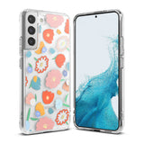 Galaxy S22 Case | Fusion Design - Clear phone case featuring a colorful floral pattern on the back and a front view.