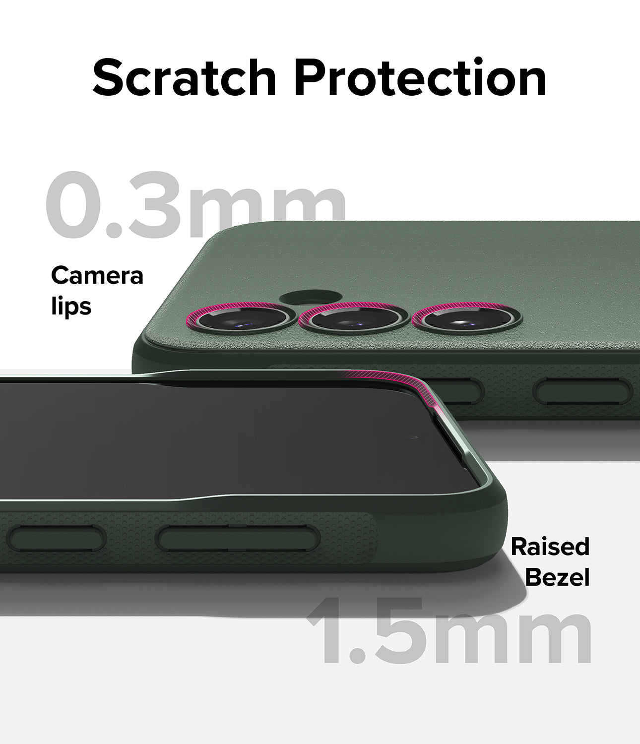 Galaxy S23 FE Case | Onyx-Dark Green - Scratch Protection Camera Lips and Raised Bezel.