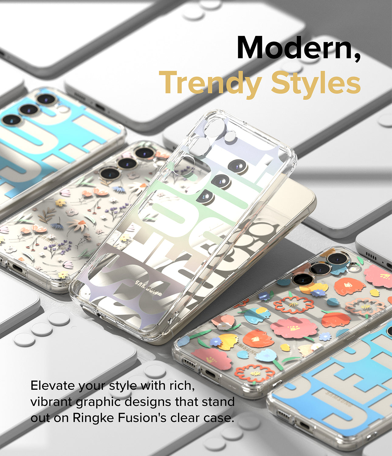 Galaxy S23 Plus Case | Fusion Design Dry Flowers - Modern, Trendy Styles.
