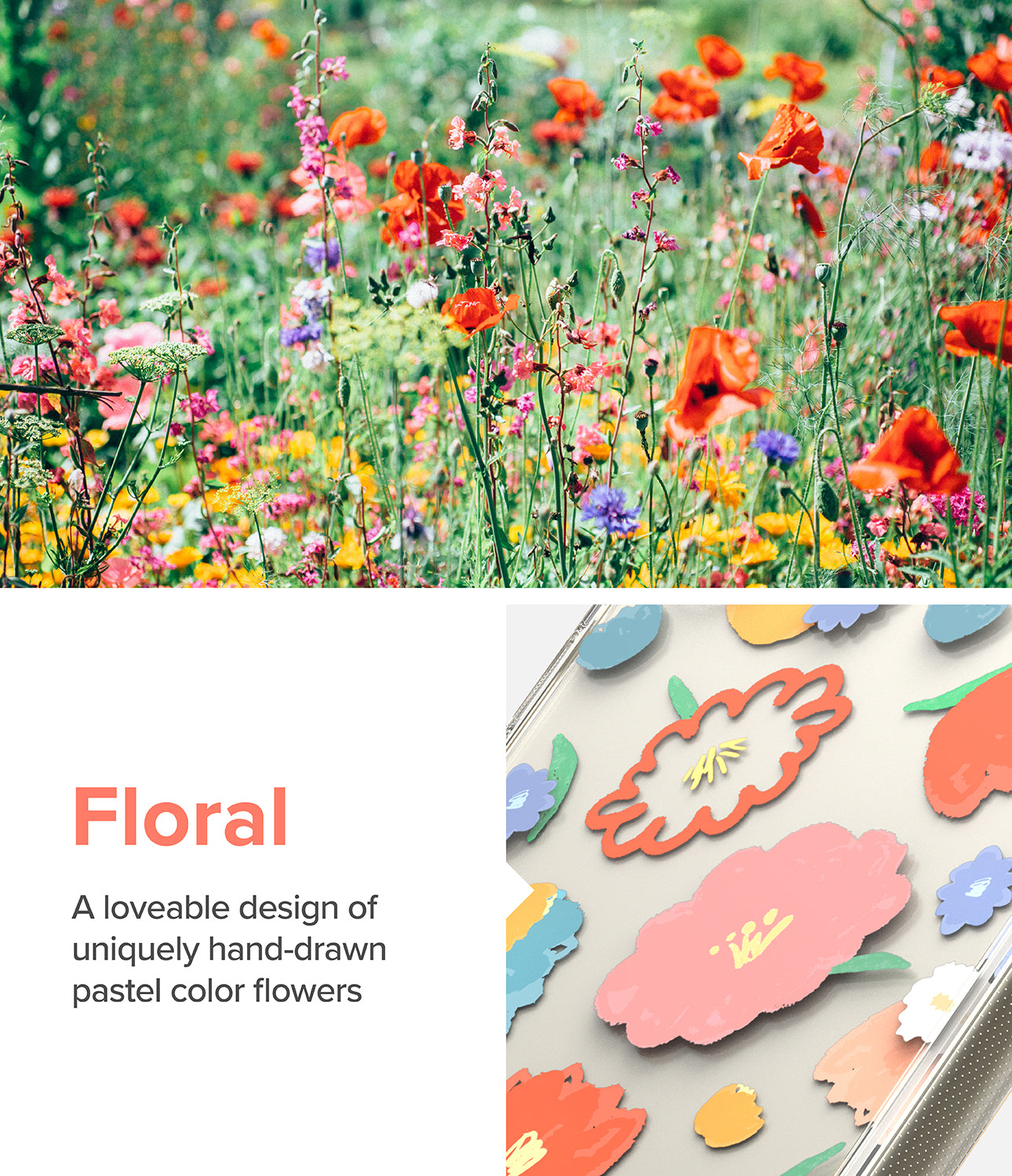 Galaxy S23 Plus Case | Fusion Design Floral - A loveable design of uniquely hand-drawn pastel color flowers.