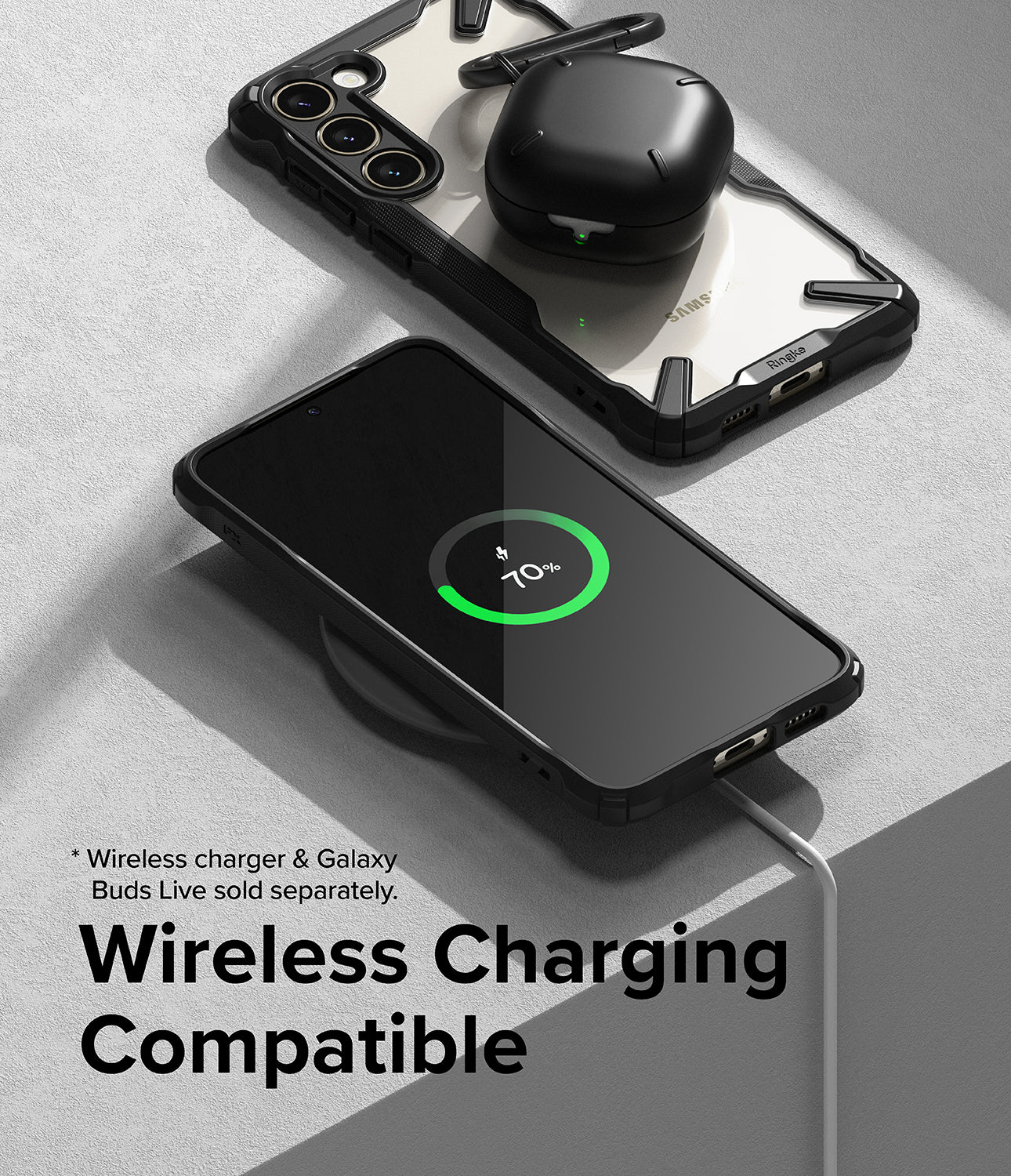 Galaxy S23 Plus Case | Fusion-X - Black - Wireless Charging Compatible.