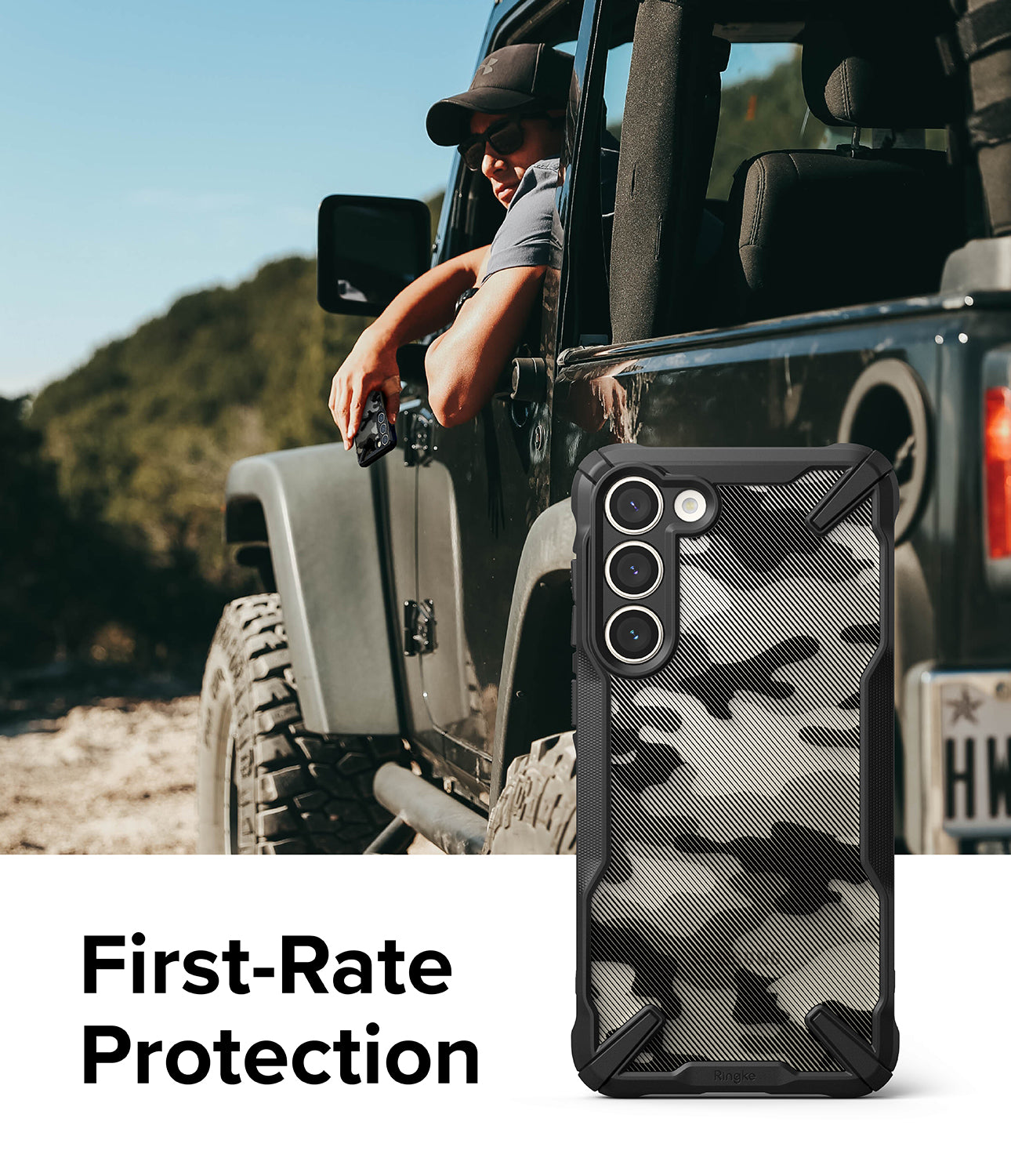 Galaxy S23 Plus Case | Fusion-X - Camo Black- First-Rate Protection.