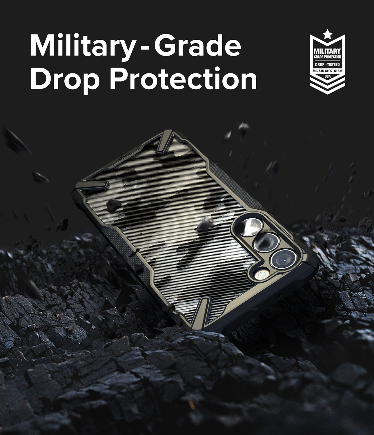 Galaxy S23 Plus Case | Fusion-X - Camo Black - Military-Grade Drop Protection