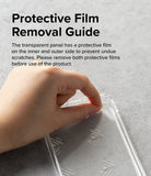 Galaxy S23 Plus Case | Fusion Matte Clear - Protective Film Removal Guide. The transparent panel has a protective film on the inner and outer side to prevent undue scratches. Please remove both protective films before use of the product.