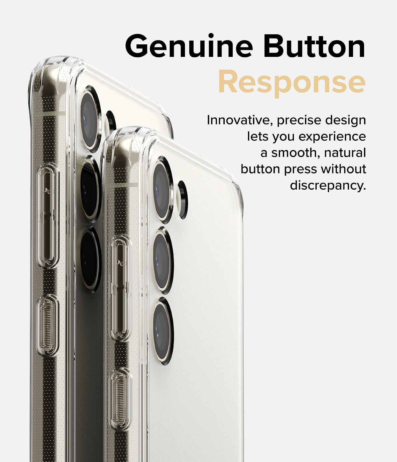 Galaxy S23 Plus Case | Fusion Matte Clear - Genuine Button Response. Innovative, precise design lets you experience a smooth, natural button press without discrepancy.