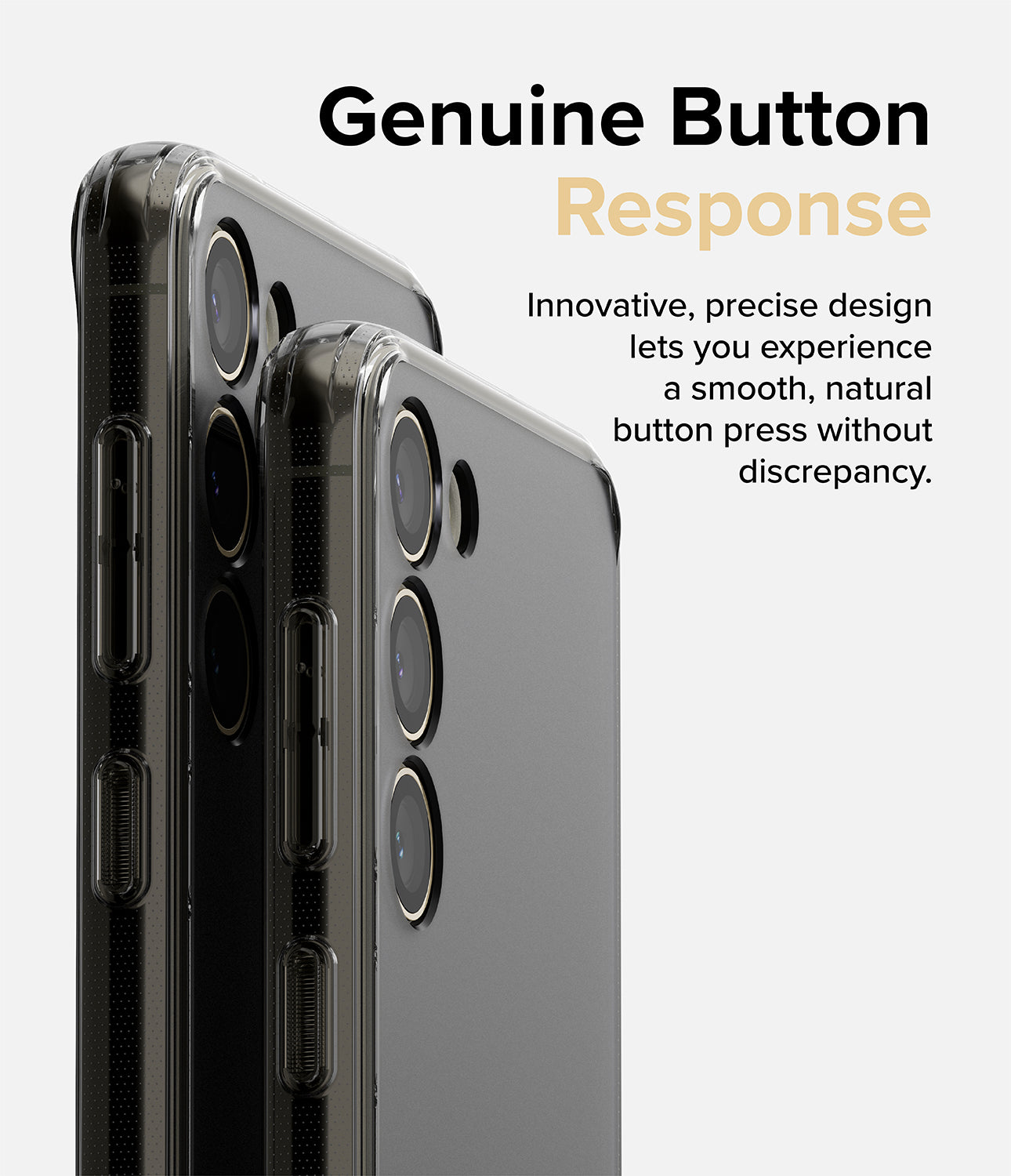Galaxy S23 Plus Case | Fusion Matte Smoke Black - Genuine Button Response. Innovative, precise design lets you experience a smooth, natural button press without discrepancy.