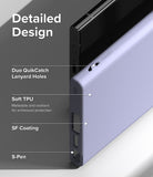 Galaxy S23 Ultra Case | Air-S Lavender - Detailed Design. Duo QuikCatch Lanyard Holes. Malleable and resilient for enhanced protection with Soft TPU. SF Coating. S-Pen