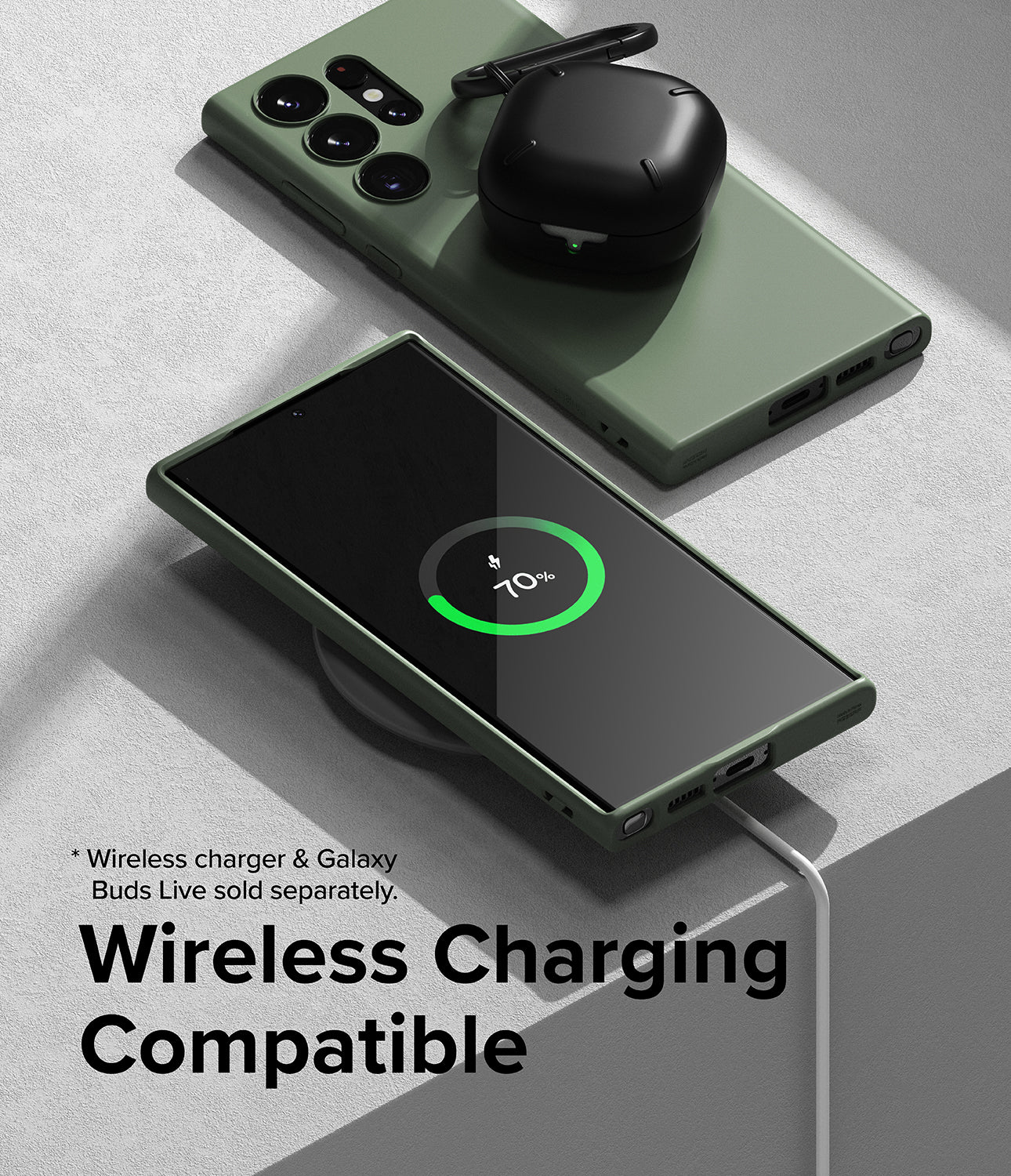 Galaxy S23 Ultra Case | Air-S Quite Green - Wireless Charging Compatible.