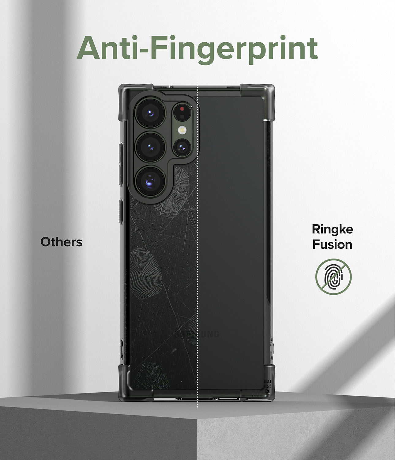 Galaxy S23 Ultra Case | Fusion Bumper - Matte Smoke Black - Anti-Fingerprint.