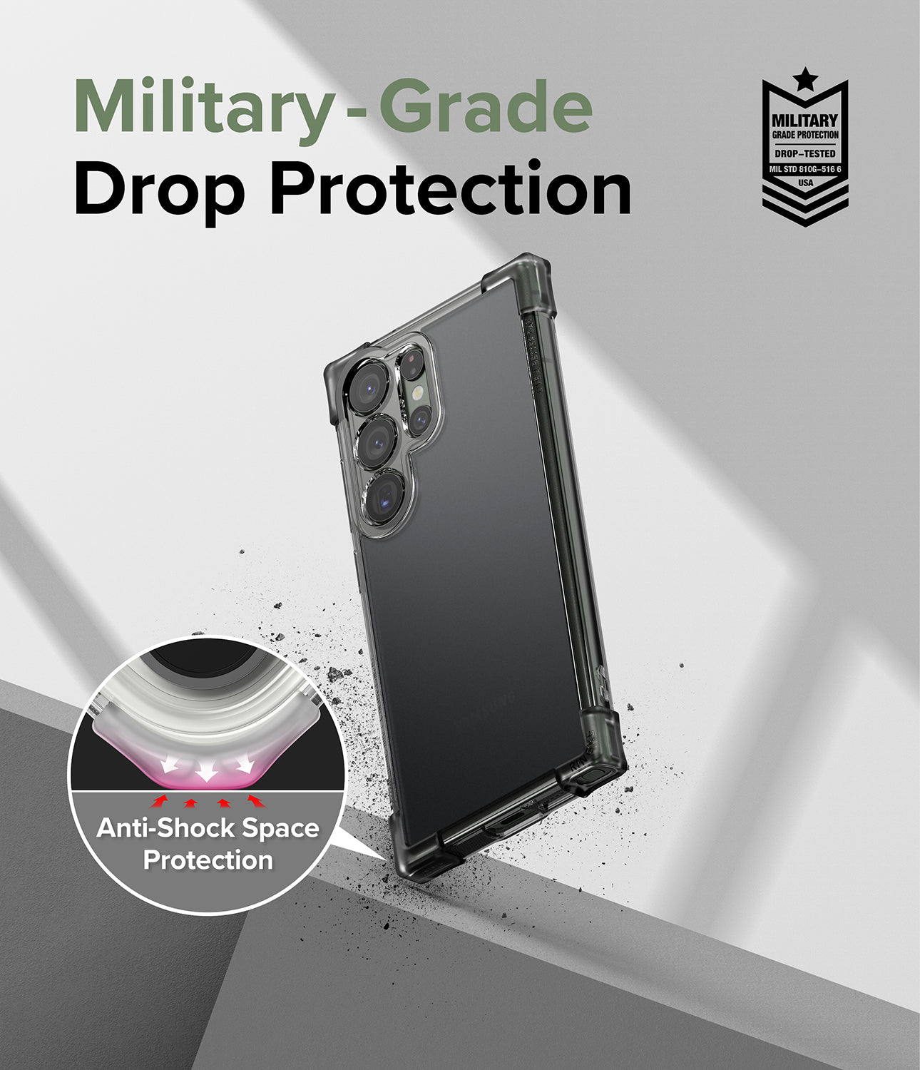Galaxy S23 Ultra Case | Fusion Bumper - Matte Smoke Black - Military-Grade Drop Protection.