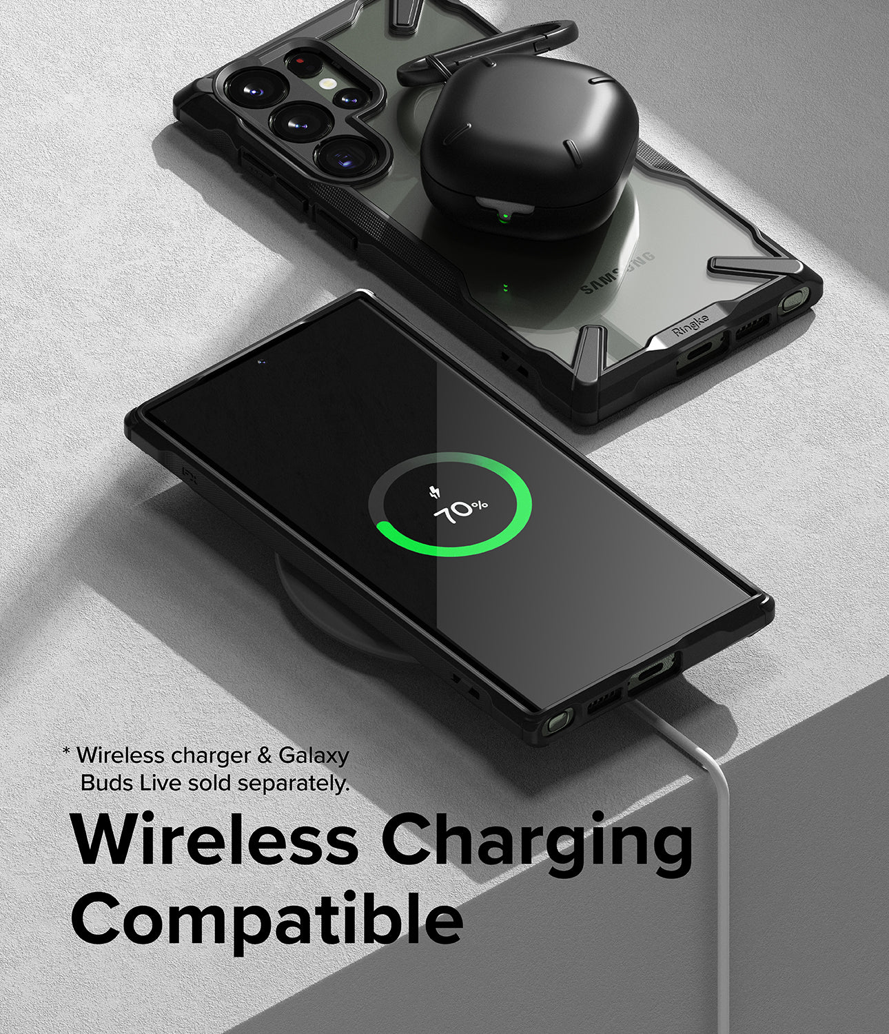 Galaxy S23 Ultra Case | Fusion-X - Black - Wireless Charging Compatible.