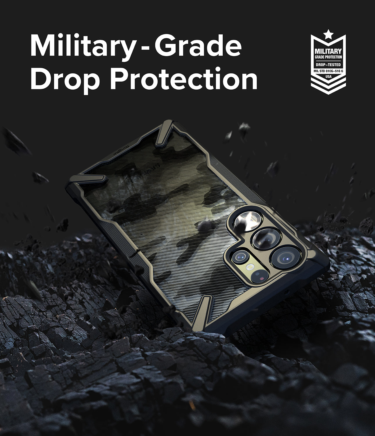 Galaxy S23 Ultra Case | Fusion-X - Camo Black - Military-Grade Drop Protection