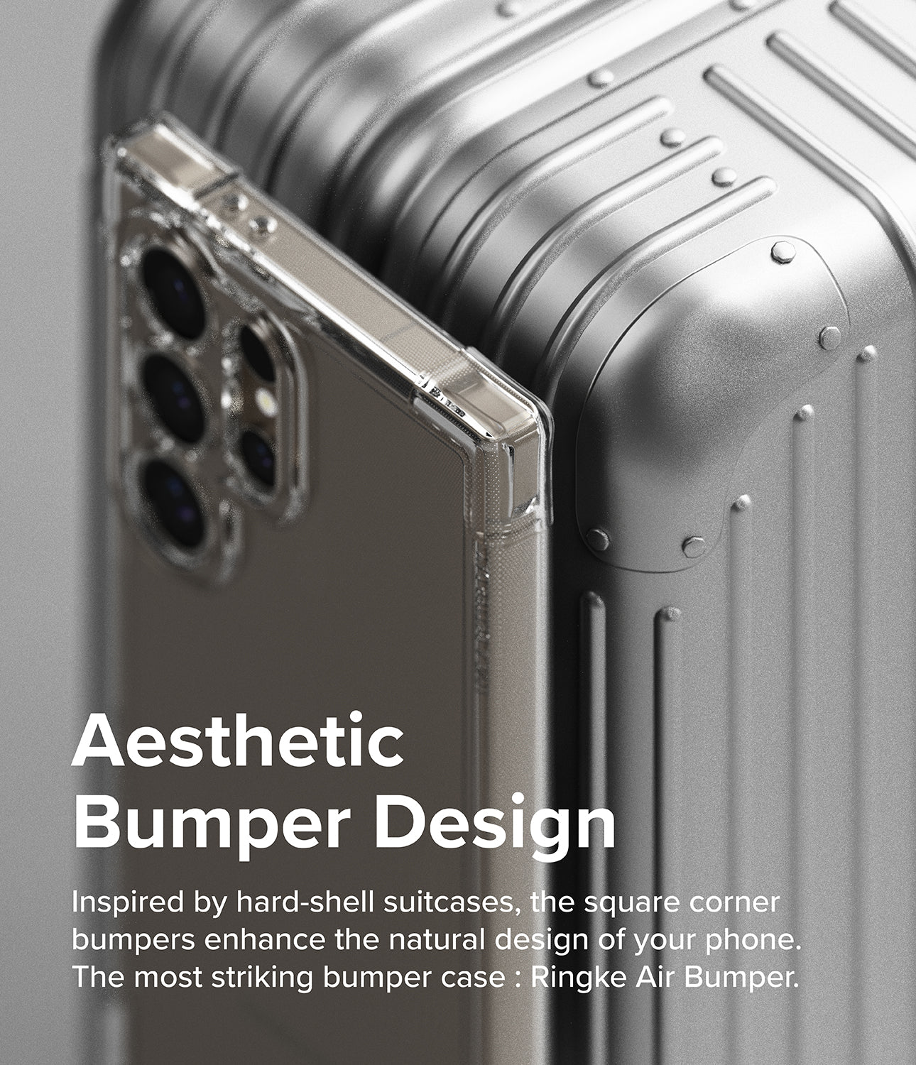 Galaxy S24 Ultra Case | Air Bumper - Aesthetic Bumper Design. Inspired by hard-shell suitcases, the square corner bumpers enhance the natural design of your phone. The most striking bumper case: Ringke Air Bumper