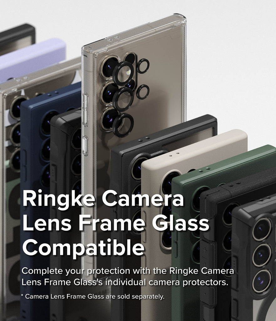 Galaxy S24 Ultra Case | Fusion-X - Ringke Camera Lens Frame Glass Compatible. Complete your protection with the Ringke Camera Lens Frame Glass' individual camera protectors
