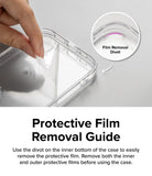 Galaxy S24 Ultra Case | Fusion Card - Protective Film Removal Guide. Use the divot on the inner bottom of the case to easily remove the protective film. Remove both the inner and outer protective films before using the case.