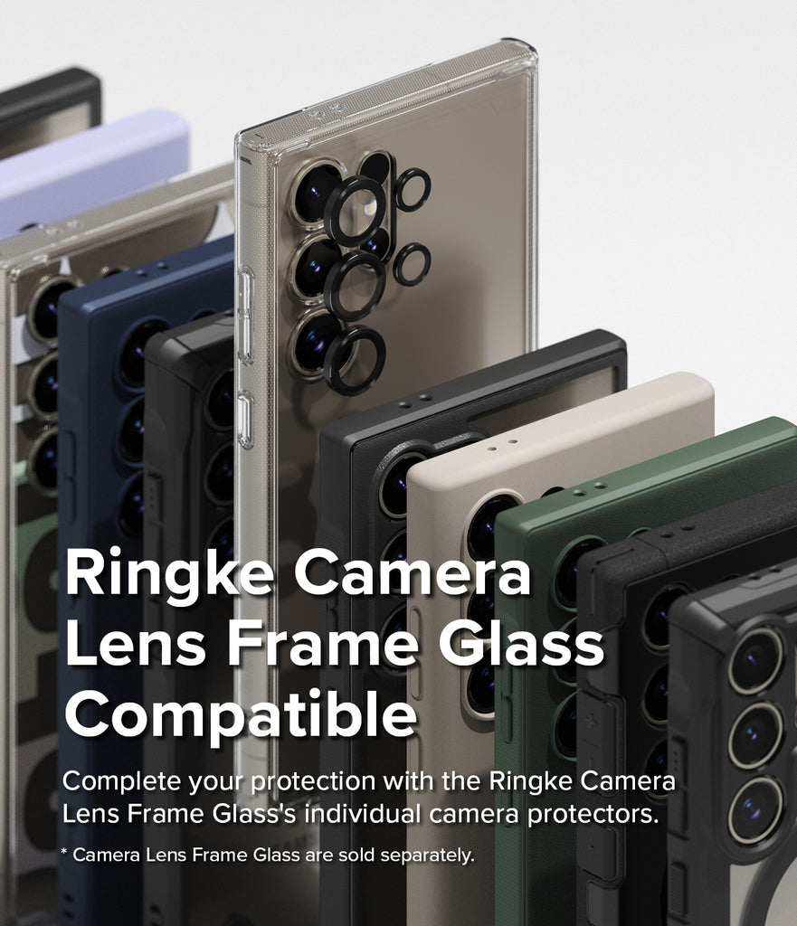 Galaxy S24 Ultra Case | Onyx Design - Ringke Camera Lens Frame Glass Compatible. Complete your protection with the Ringke Camera Lens Frame Glass' individual camera protectors.