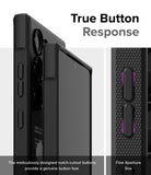 Galaxy S24 Ultra Case | Onyx Design - X - True Button Response. The meticulously designed notch-cutout buttons provide a genuine button feel. Fine Aperture Line.