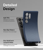 Galaxy S24 Ultra Case | Onyx - NavyGalaxy S24 Ultra Case | Onyx - Navy - Detailed Design. Malleable and resilient for enhanced protection with Soft TPU. Embossed micro-dot design with Non-Slip Pattern. Attach a diverse mix of straps and Ringke accessories with Duo QuikCatch Lanyard Holes.