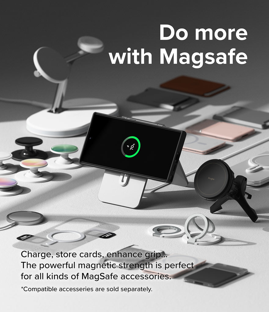 Galaxy S24 Ultra Case | Silicone Magnetic - Do More with MagSafe. Charge, store cards, enhance grip... The powerful magnetic strength is perfect for all kinds of MagSafe accessories.