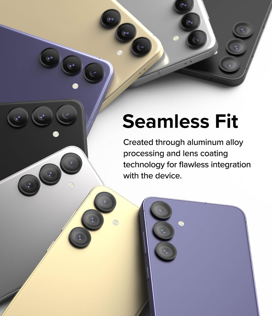 Galaxy S24 Lens Protector | Camera Lens Frame Glass - Seamless Fit. Created through aluminum alloy processing and lens coating technology for flawless integration with the device.