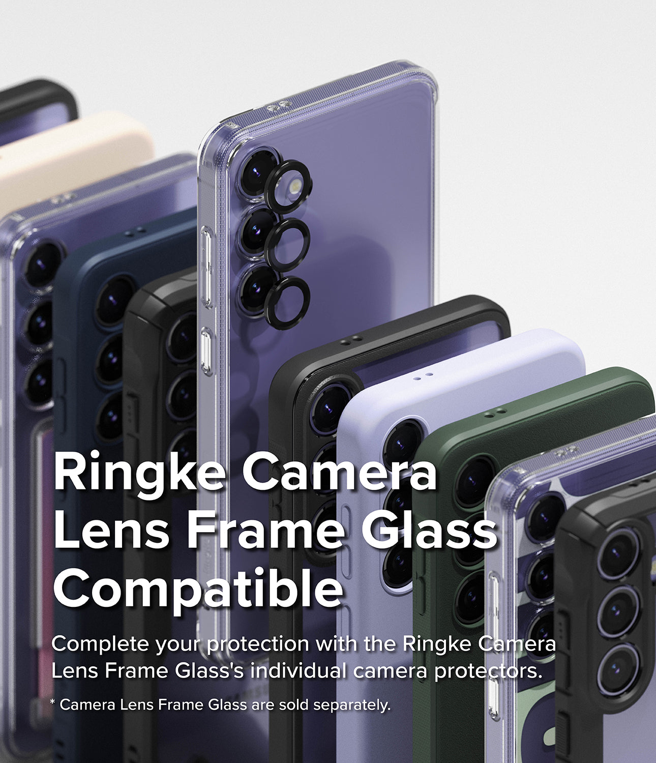 Galaxy S24 Case | Fusion-X - Black - Ringke Camera Lens Frame Glass Compatible. Complete your protection with the Ringke Camera Lens Frame Glass' individual camera protectors.