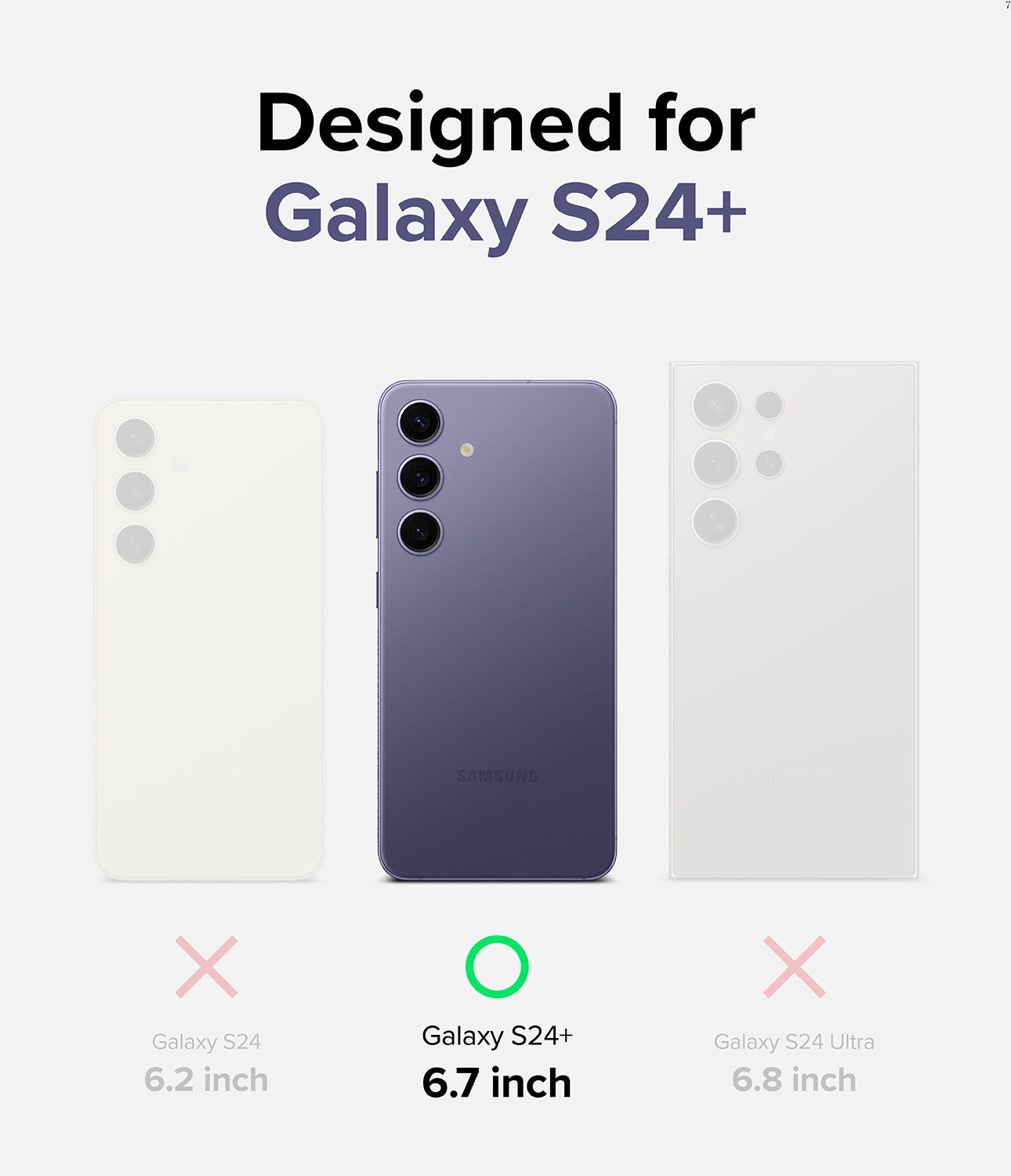 Galaxy S24 Plus Lens Protector | Camera Lens Frame Glass - Designed for 6.7 inch Galaxy S24 Plus.