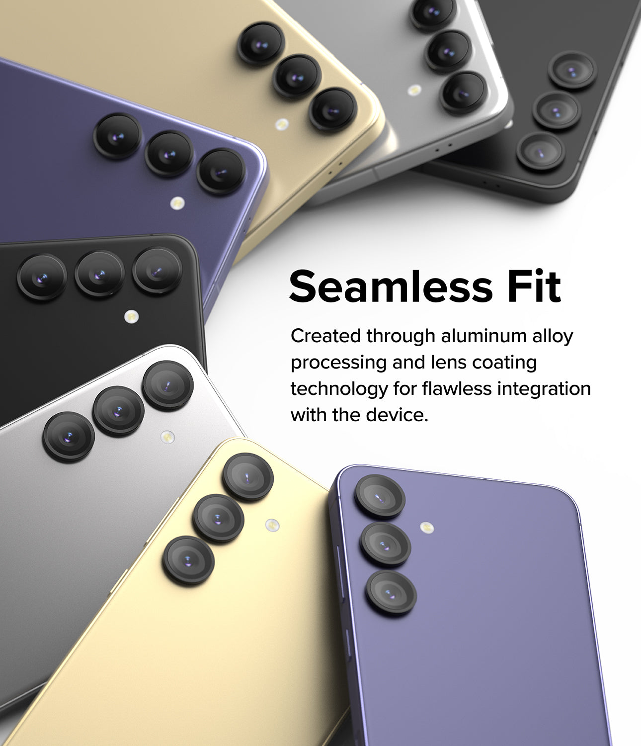 Galaxy S24 Plus Lens Protector | Camera Lens Frame Glass - Seamless Fit. Created through aluminum alloy processing and lens coating technology for flawless integration with the device.