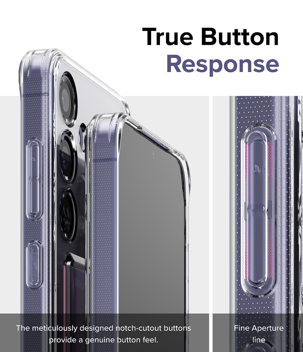 Galaxy S24 Plus Case | Fusion Card - True Button Response. The meticulously designed notch-cutout buttons provide a genuine button feel. Fine Aperture line.