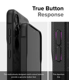 Galaxy S24 Case | Onyx Design - Camo Black - True Button Response. The meticulously designed notch-cutout buttons provide a genuine button feel. Fine Aperture Line.