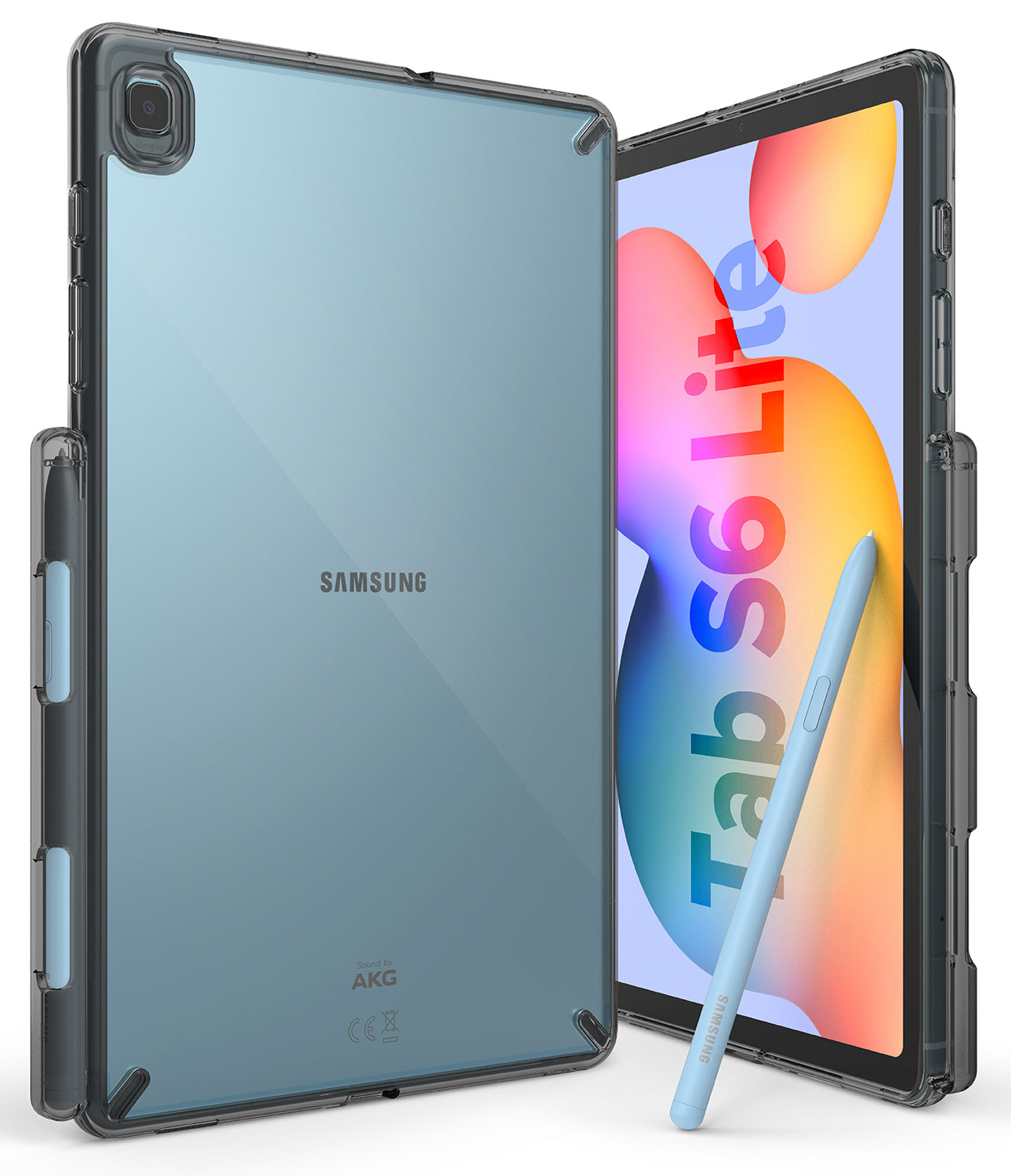 samsung galaxy tab s6 lite fusion case - smoke black