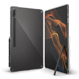 Galaxy Tab S8 Ultra Case | Fusion - Clear protective case showing front and back views of tablet with S Pen attached.