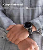 stainless steel used in luxury watches, and is embellished with a matte hairline finish and an subtle ringke emblem