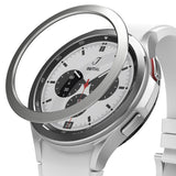 Galaxy Watch 4 Classic 42mm | Bezel Styling - Multiple Galaxy Watch 4 units with various metallic bezel covers attached.