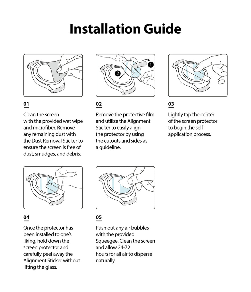 Galaxy Watch 4 Classic 42mm Screen Protector | Glass - R1 - Installation Guide