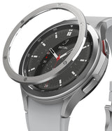 Galaxy Watch 4 Classic 46mm | Bezel Styling - Multiple Galaxy Watch 4 Classic units with various metallic bezel covers.