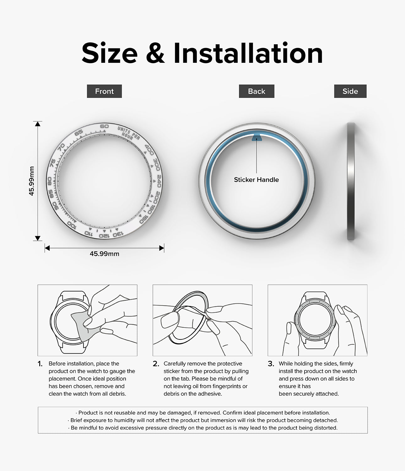 Galaxy Watch 5 Pro 45mm - Bezel Styling Premium - 45-97 Silver+White 