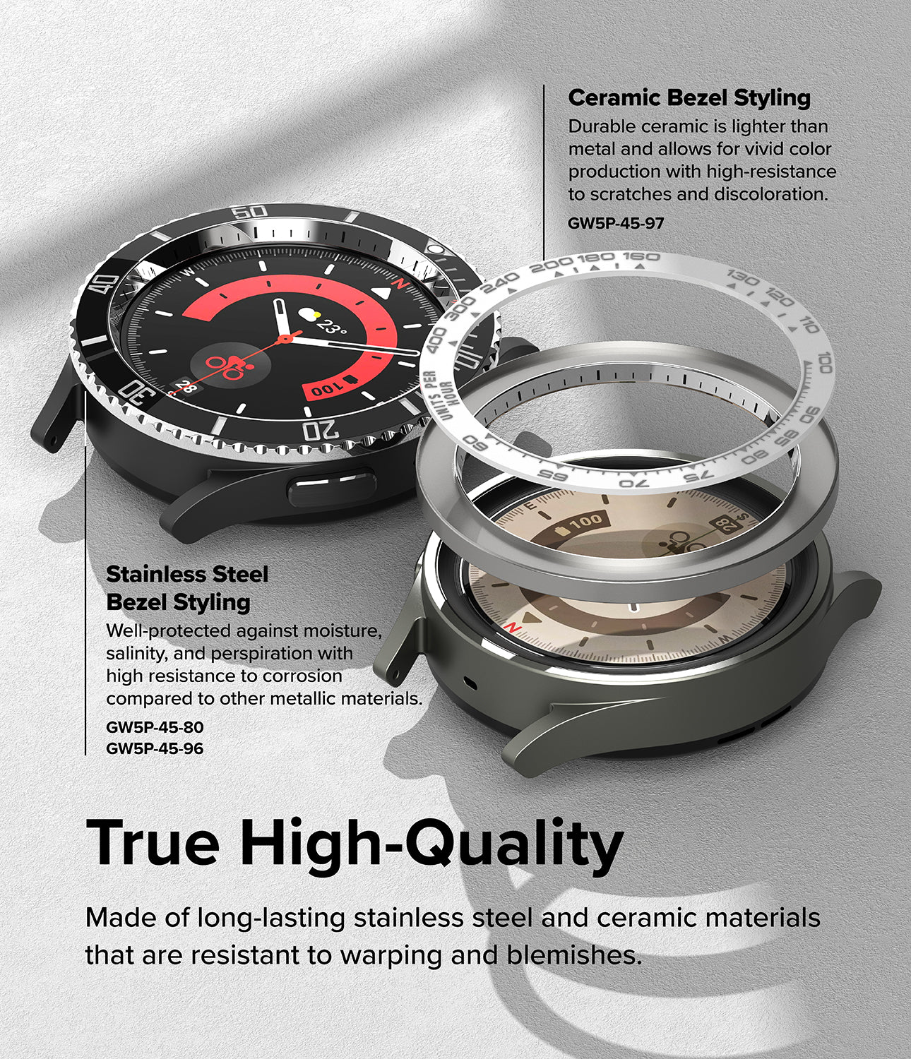 Galaxy Watch 5 Pro 45mm - Bezel Styling Premium - 45-97 Silver+White 