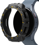 Galaxy Watch 5 / 4 (44mm) Case | Fusion-X - Rugged black protective watch cases displayed on a concrete surface.
