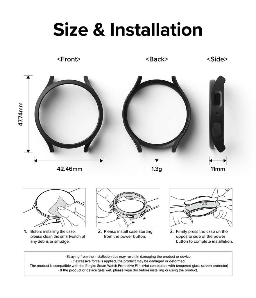 Galaxy Watch 6 40mm Case | Slim [2 Pack] - Installation Guide